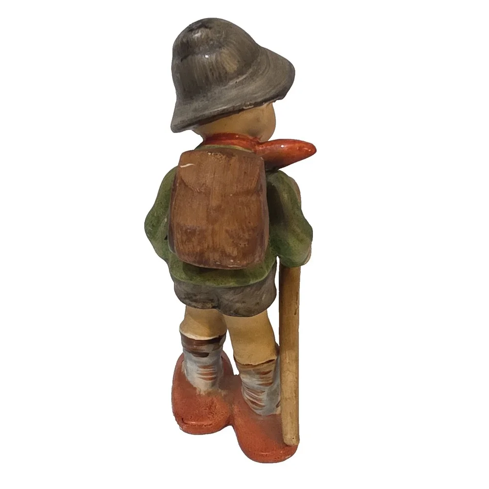MID CENTURY ANTIQUE LITTLE DUTCH BOY OCCUPIED JAPAN HAND PAINTED CERAMIC FIGURE